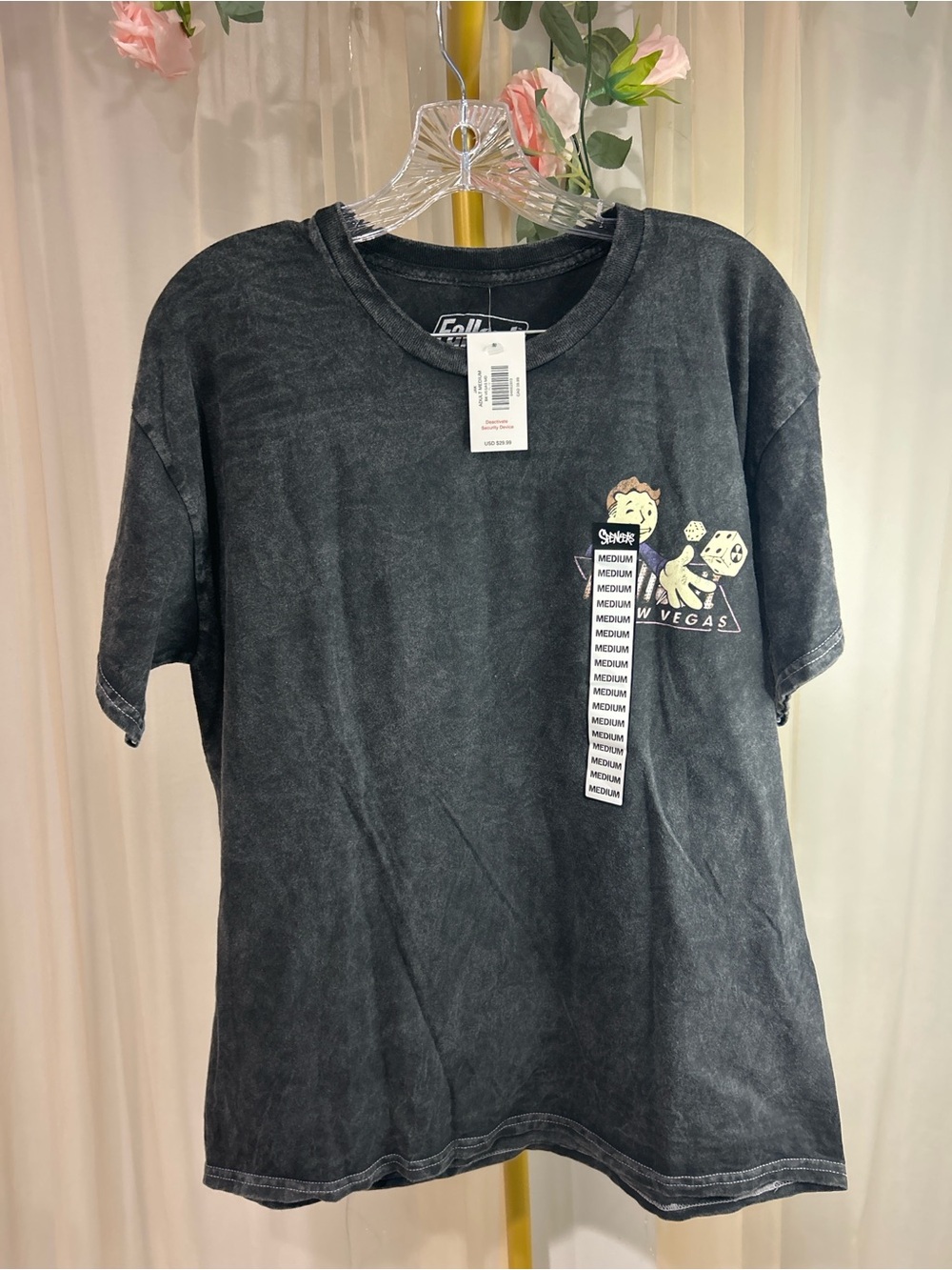 🎰 Fallout New Vegas Graphic Tee – Acid Wash Black 🎰